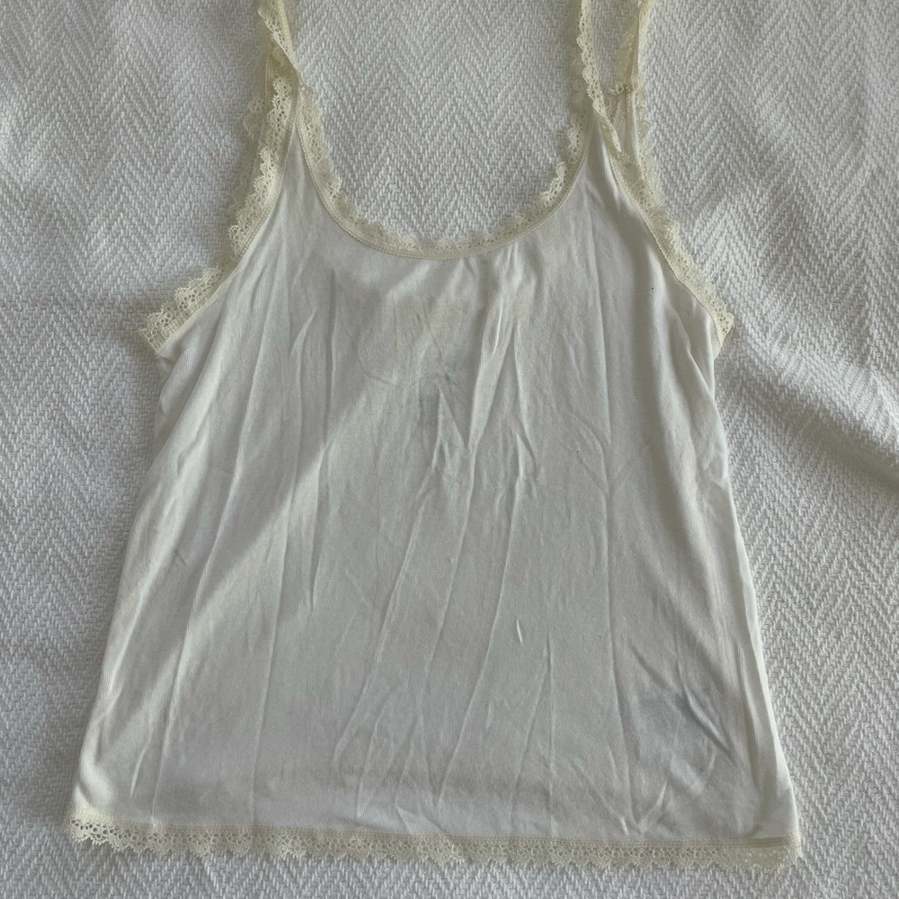 AEO soft & sexy white tank with lace trim